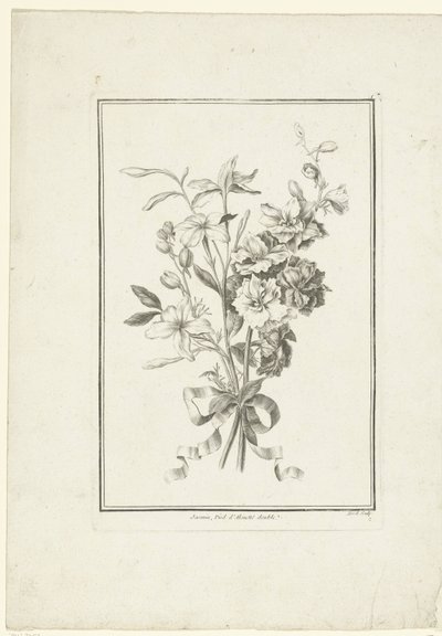 Blumenstrauß aus Jasmin und Rittersporn von Jean Jacques Avril (I)