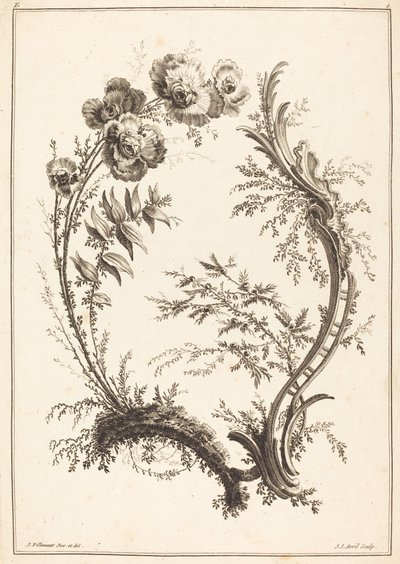 Ornament mit Blumen von Jean Jacques Avril I after Jean Baptiste Pillement