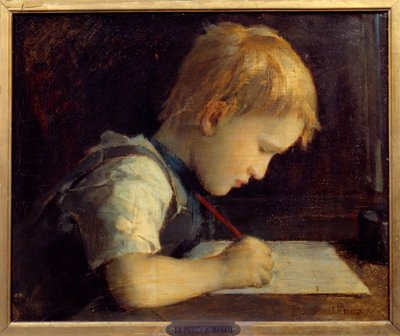 Der kleine Schriftsteller Paul Henner, Neffe des Künstlers. Gemälde von Jean Jacques Henner 19. Jahrhundert Paris, Musee du Petit Palais von Jean Jacques Henner