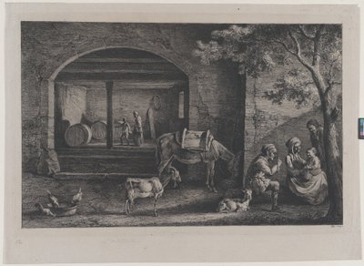 Innenraum eines Bauernhofs in Saint-Jean-de-Touslas, 1793 von Jean Jacques de Boissieu