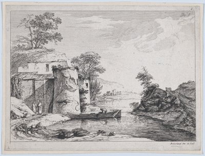 Alte Türme am Flussufer von Jean Jacques de Boissieu