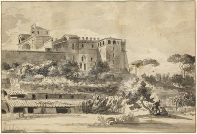 Ansicht einer italienischen Villa und Gärten (das Belvedere des Vatikans) von Jean Jacques de Boissieu