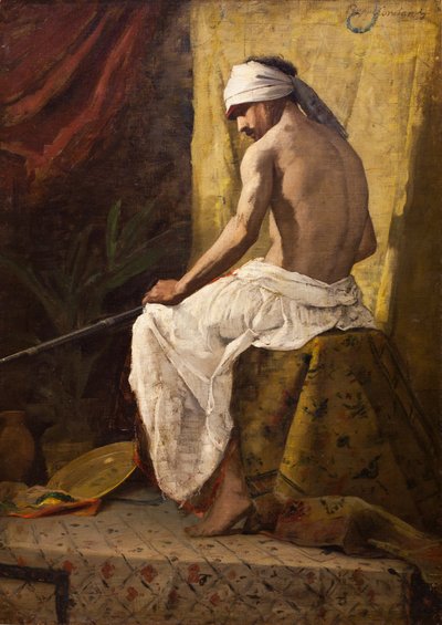 Araber sitzend von Jean Joseph Benjamin Constant