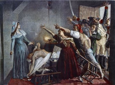 Ermordung von Jean Paul Marat (Jean-Paul) 1743-93 französischer Revolutionär von Jean Joseph Weerts