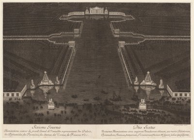 Illuminationen um den großen Kanal von Versailles von Jean Lepautre