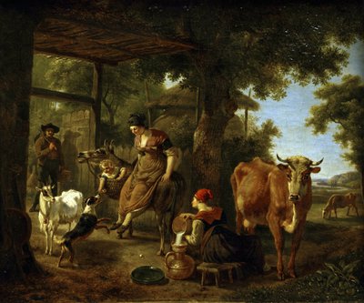 Auf dem Bauernhof. Eine Szene aus dem Landleben von Jean Louis Demarne