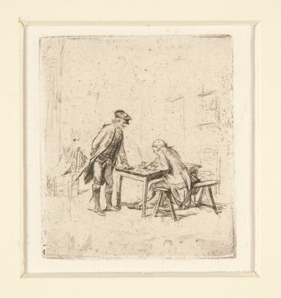 Der Bericht und Harlekin von Jean Louis Ernest Meissonier