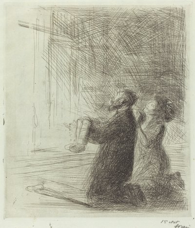 Lourdes, Flehend vor der Grotte (vierte Platte) von Jean Louis Forain