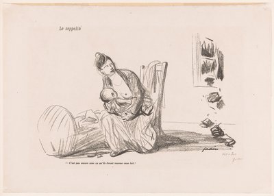 Frau stillt, während die Fenster zerbrechen von Jean Louis Forain