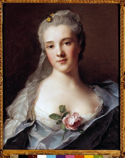 Porträt von Manon Balletti (1740-1776), Ehefrau des Architekten Jean François Blondel (1705-1774) von Jean Marc Nattier