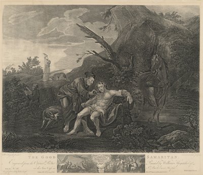 Der barmherzige Samariter von Jean Marie Delatre and Simon Francois Ravenet I after William Hogarth