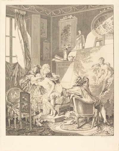 Das ehrliche Modell von Jean Michel Moreau after Pierre Antoine Baudouin