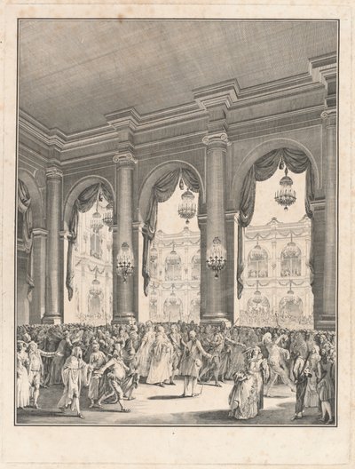 Der Maskenball - Fest anlässlich der Geburt von Monseigneur le Dauphin, 23. Januar 1782 von Jean Michel Moreau the Younger