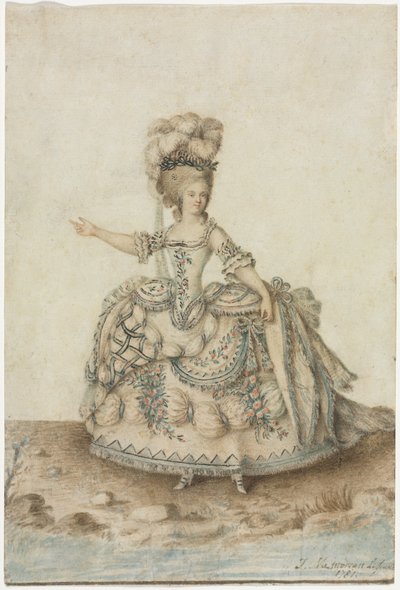 Kostümstudie für Opernsänger von Jean Michel the Younger Moreau