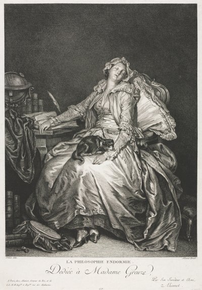 Madame Greuze schläft, 1776 von Jean Michel the Younger Moreau