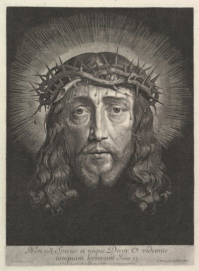Das heilige Gesicht mit Dornenkrone, großes Format von Jean Morin
