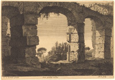 Ruinen eines Aquädukts von Jean Morin after Claude Lorrain