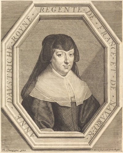 Anna von Österreich von Jean Morin after Philippe de Champaigne