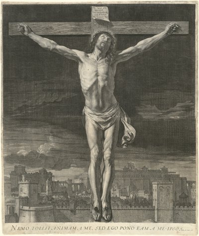 Christus stirbt am Kreuz von Jean Morin, after Philippe de Champaigne