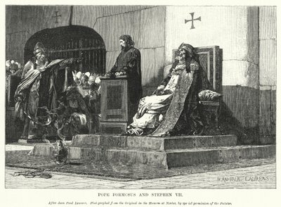 Papst Formosus und Stephan VII. von Jean Paul (after) Laurens