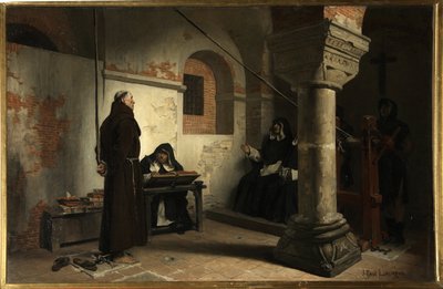 Bernard Delicieux vor dem Inquisitionstribunal, Öl auf Leinwand von Jean Paul Laurens von Jean Paul Laurens