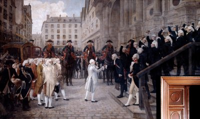 Ludwig XVI. wird vom neuen Bürgermeister von Paris empfangen, 17. Juli 1789, 19. Anfang 20. Jahrhundert von Jean Paul Laurens