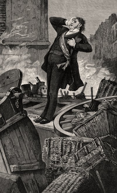Tod von Baudin - Illustration aus Histoire d’un crime, 19. Jahrhundert von Jean Paul Laurens