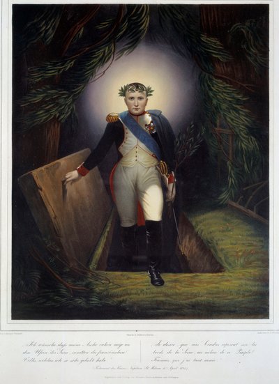 Ganzkörperporträt von Napoleon I (1769 - 1821) von seinem Grab von Jean Pierre Marie Jazet