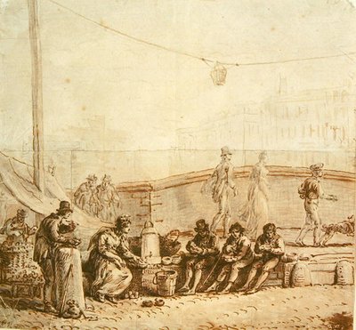 Der Kaffeverkäufer auf der Pont-Neuf, 1819 von Jean Pierre Norblin de La Gourdaine