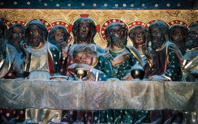 Das letzte Abendmahl, Basrelief des Chors mit Geschichten aus dem Leben Christi, von Jean Ravy, Notre-Dame-Kathedrale von Jean Ravy