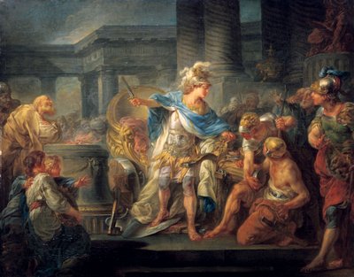 Alexander durchtrennt den Gordischen Knoten von Jean-Simon Berthelemy