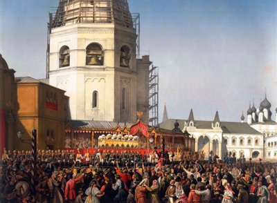 Prozession nach der Krönung von Zar Alexander II. von Russland, Moskau, 1856 von Jean Sorieul