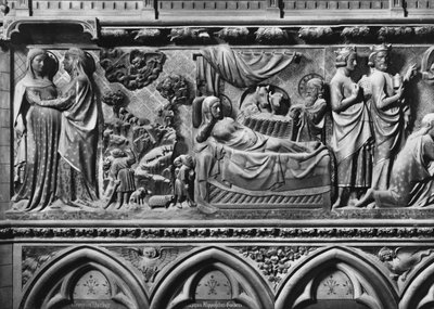 Kathedrale, Innenraum, Chorschranke, Heimsuchung, Verkündigung an die Hirten, Geburt Christi, ca. 1340-51 von Jean and Jean Le Boutellier Ravy