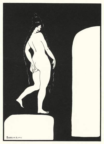Die Liebesbücher des Ovid: Venus selbst legt niemals ihren Schleier ab, sondern bedeckt mit bescheidener Hand ihre Reize von Jean de Bosschere