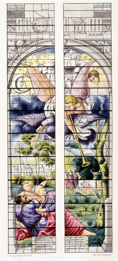 Reproduktion einer Szene der Apokalypse, Heilige Kapelle von Vincennes von Jean the Elder Cousin