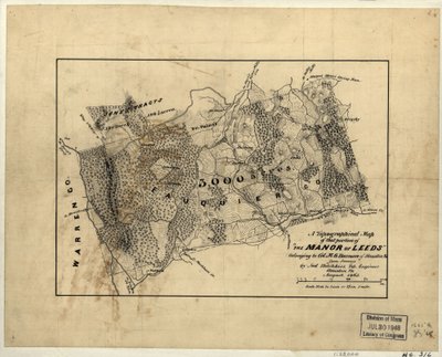 Topographische Karte des Teils von "The Manor of Leeds", der Col. M.G. Harman aus Staunton, Va. gehört von Jedediah Hotchkiss