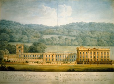 Die Westfassade von Chatsworth House von Jeffry Wyatville