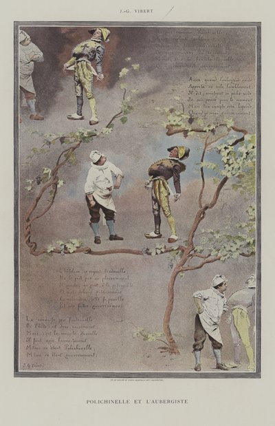 Polichinelle und der Wirt von Jehan Georges Vibert