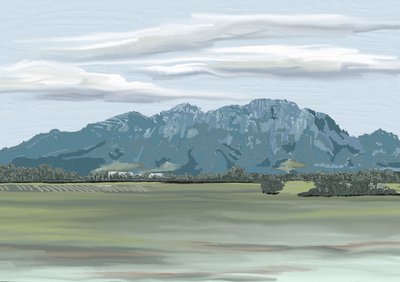 Fernes Bergpanorama von Jenna Alheit