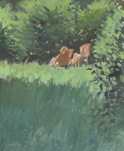 Zwei Damen entspannen sich in der Sonne von Jennifer Wright