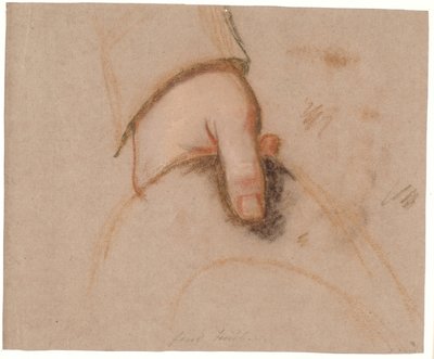Studie für das Rybergsche Familienbild; Johan Christian Rybergs linke Hand, die einen Hut hält von Jens Juel