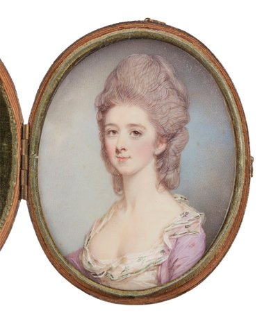 Porträtminiatur einer Dame von Jeremiah Meyer