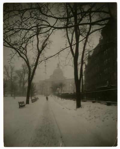 State House im Sturm, Boston, USA, ca. 1902-10 von Jessie Tarbox Beals