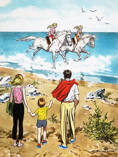 Reiten im Brandung von Jesus Blasco