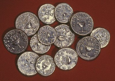 Ein Hort von Schekel, herodianisches Jerusalem, ca. 66-70 n. Chr. von Jewish School