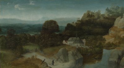 Landschaft mit der Versuchung des Heiligen Antonius Abt von Joachim Patinir (workshop of)