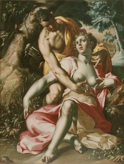 Cephalus und Procris (Der Tod von Procris), um 1595–1600 von Joachim Wtewael or Utewael or Wyewael