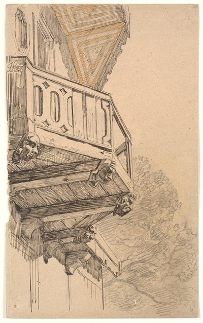 Ein Flügel von H.C. Aggersborgs Villa im Classens Have von Joakim Frederik Skovgaard