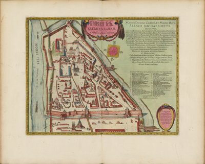Der Moskauer Kreml Karte des 16. Jahrhunderts (Castellum Urbis Moskvae) von Joan Blaeu