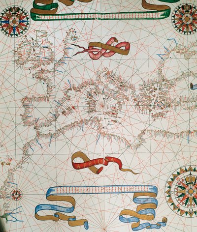 Karte von Europa und Küsten Nordafrikas, 1587 von Joan Martines
